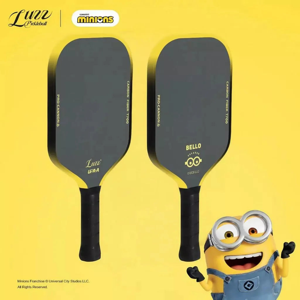 Luzz Pro Cannon Minions Edition Pickleball Paddle – Gen3+ Floating Core, Carbon Fiber, USAP & UPA-Approved